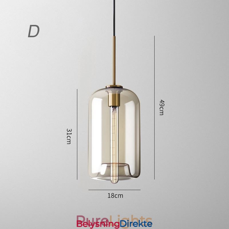 Minimalistisk Dekorativ Glasslampe I Konjakkfarget Glass