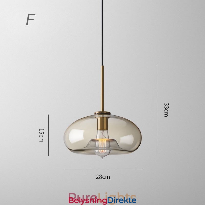 Minimalistisk Dekorativ Glasslampe I Konjakkfarget Glass
