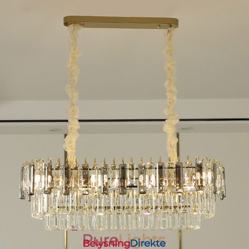 Rektangulær Pendellampe I Krystall I Tak