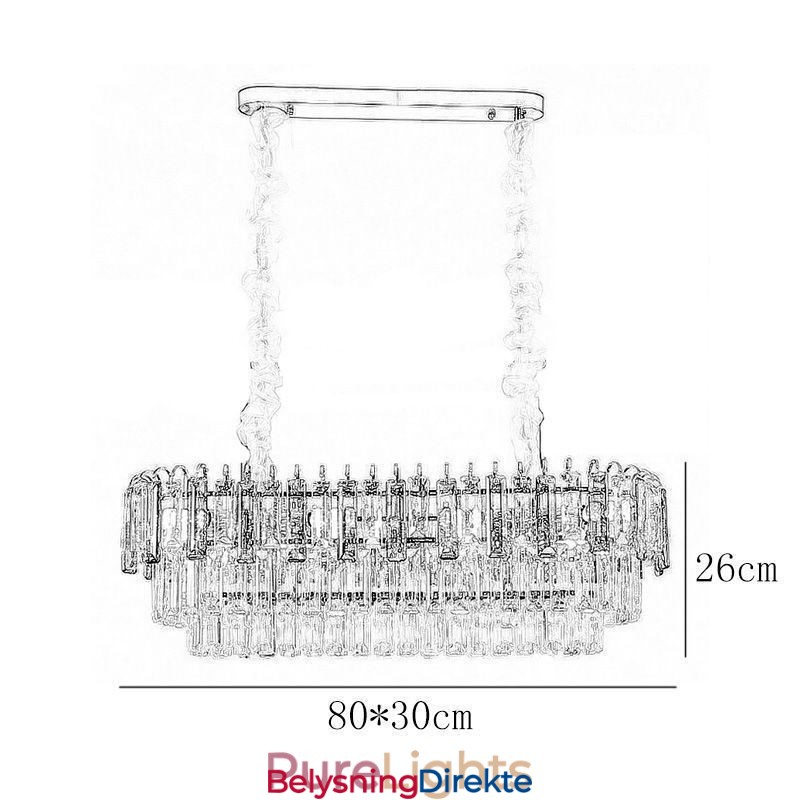 Rektangulær Pendellampe I Krystall I Tak