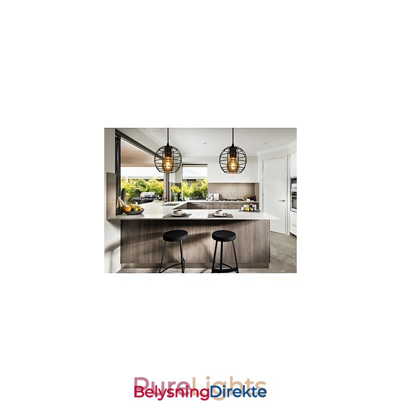 Globeformet Europeisk Stil Vintage Lysekrone For Svart Anhengslampe