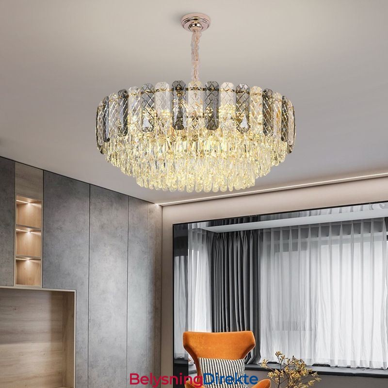 Europeisk Pendellampe Krystallrund Taklampe