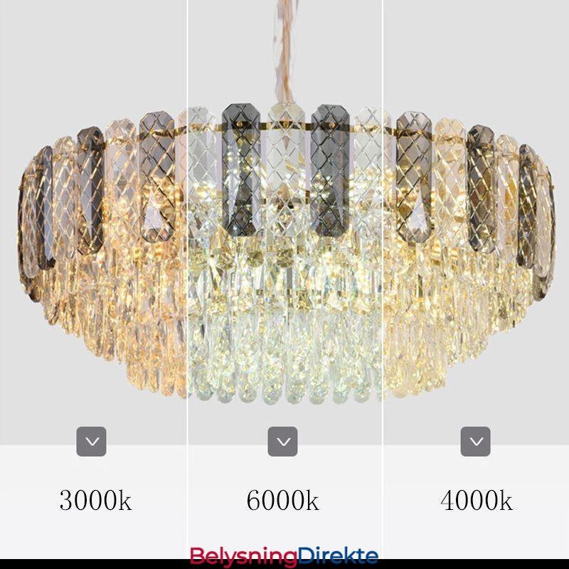 Europeisk Pendellampe Krystallrund Taklampe