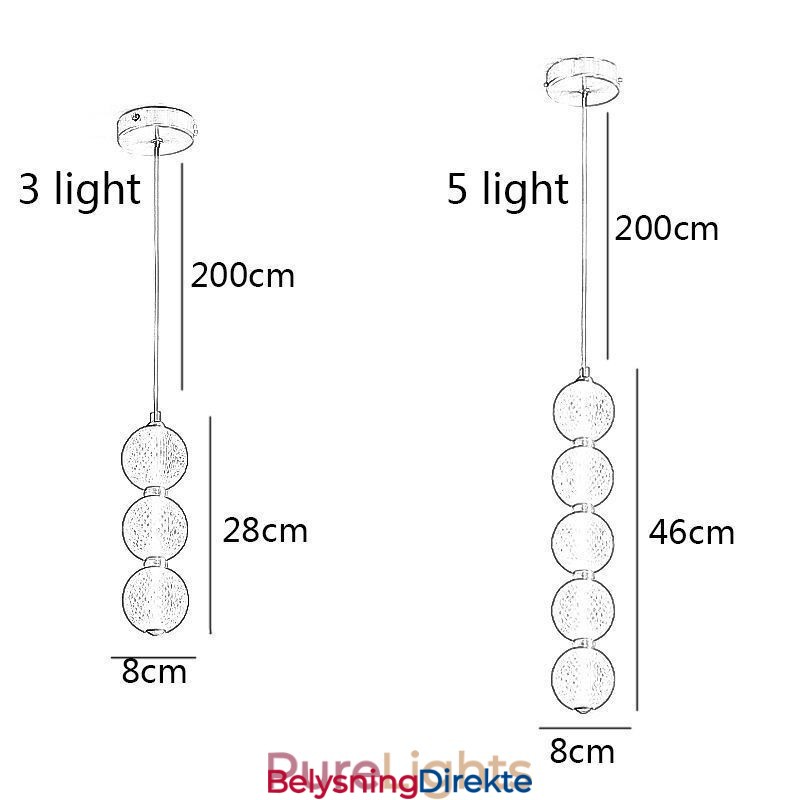Pendellampe Akryl Perle Dekorativ Belysning