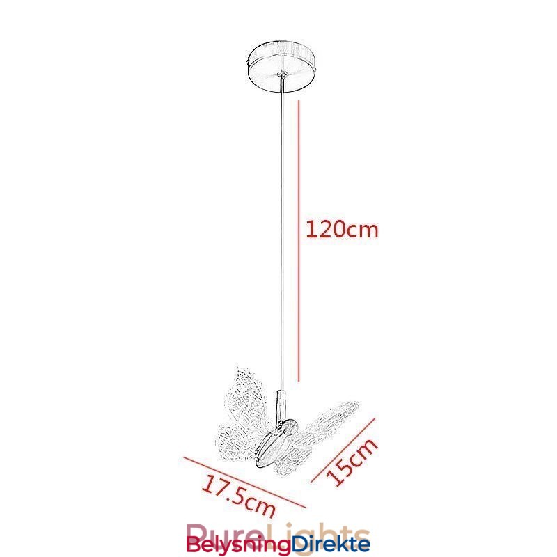 Pendellampe I Akryl, Sommerfugllampe I Taket