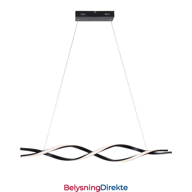 Moderne Pendellamper I Svart, Bølgeformet Hengende Lamper
