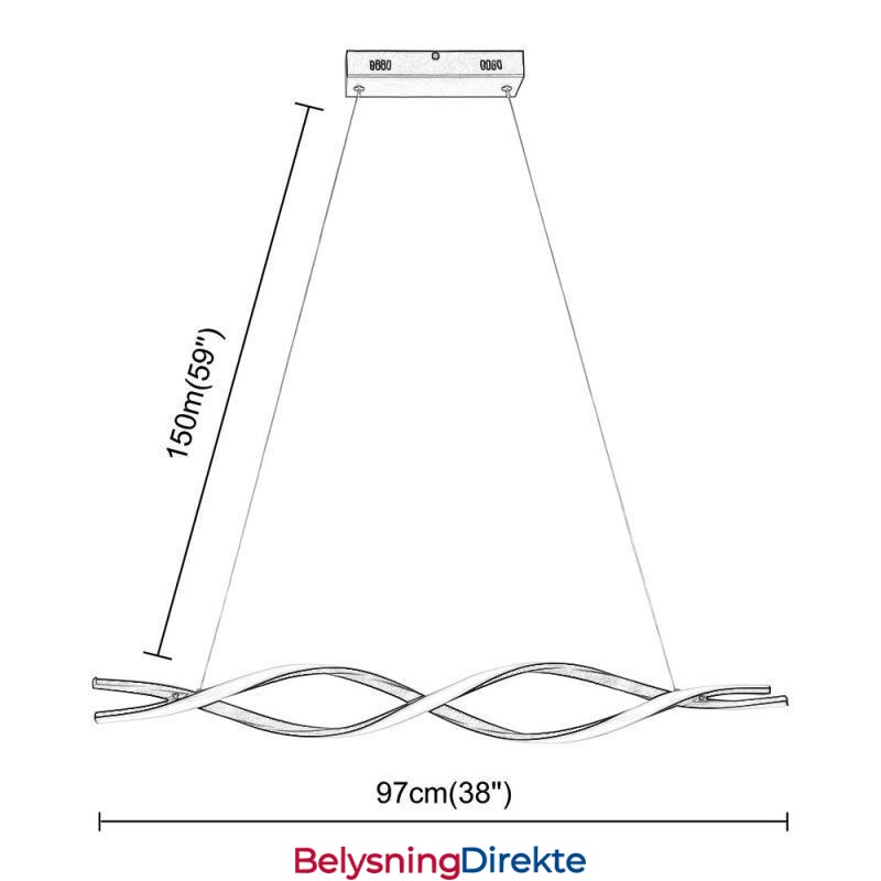 Moderne Pendellamper I Svart, Bølgeformet Hengende Lamper