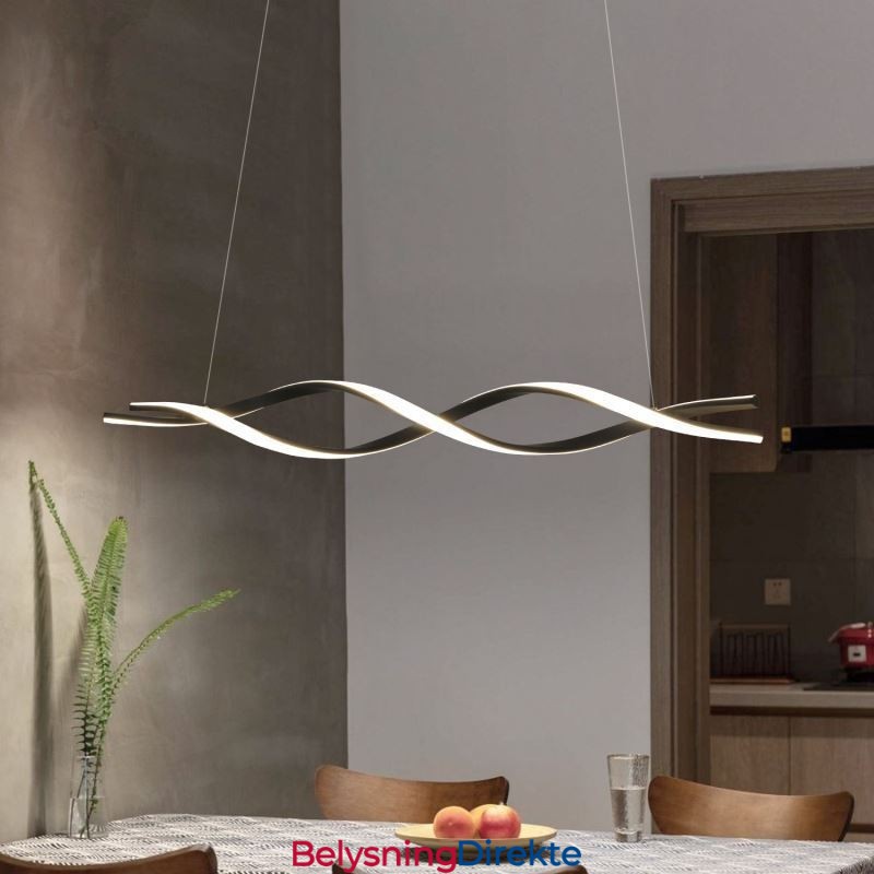 Moderne Pendellamper I Svart, Bølgeformet Hengende Lamper