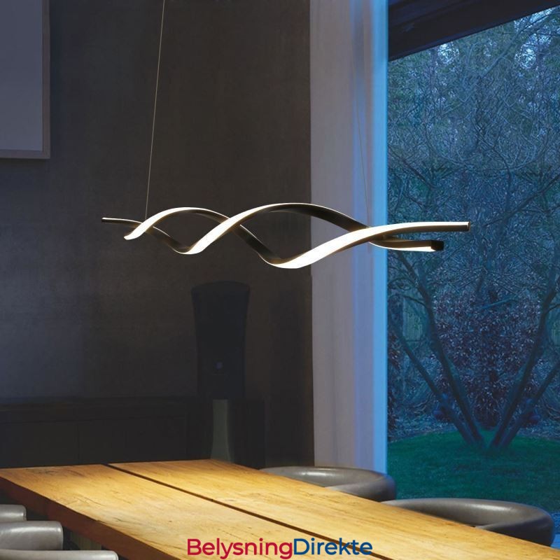 Moderne Pendellamper I Svart, Bølgeformet Hengende Lamper
