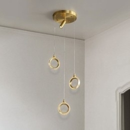 Pendellampe I Akryl Med Ringlampe Og Spotlight