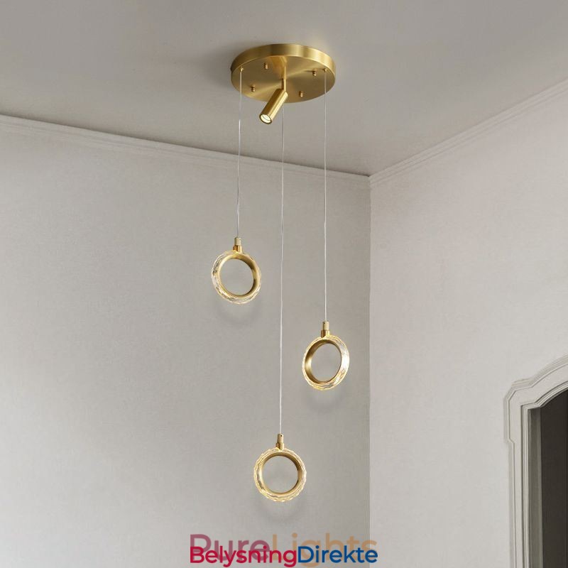 Pendellampe I Akryl Med Ringlampe Og Spotlight