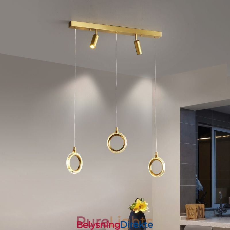 Pendellampe I Akryl Med Ringlampe Og Spotlight