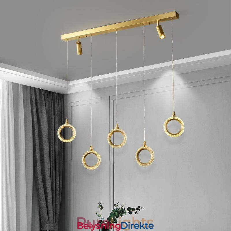 Pendellampe I Akryl Med Ringlampe Og Spotlight