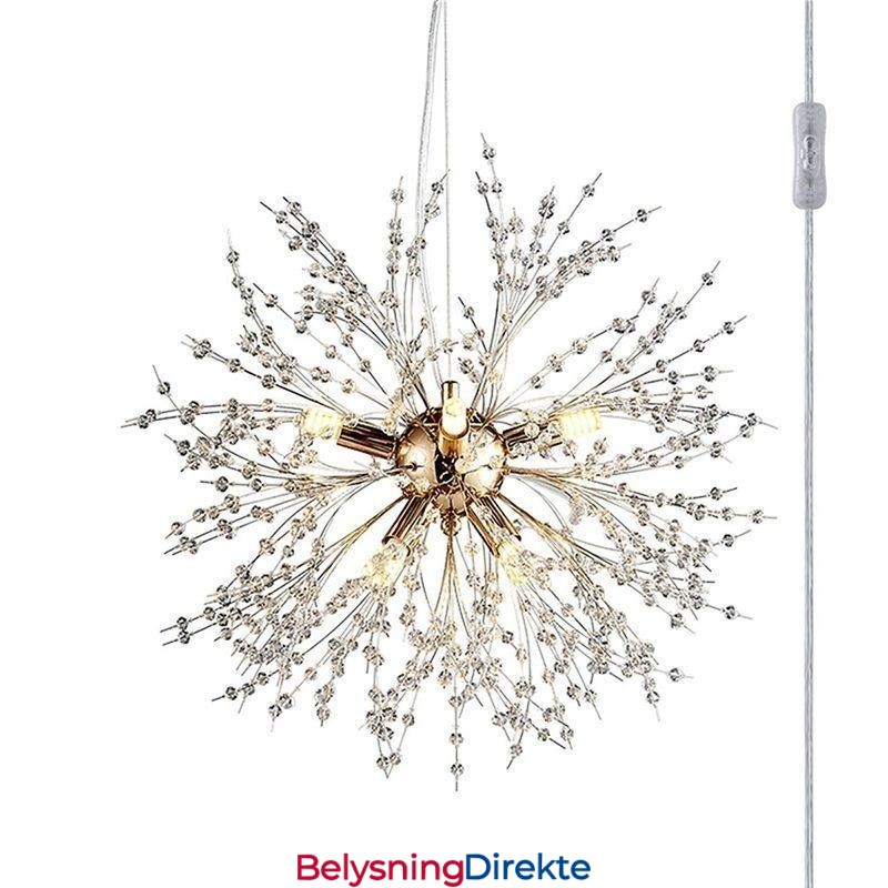 Fyrverkerikronekrone Med 8 Lys Og Løvetann-Anhengslampe