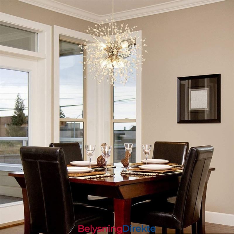 Fyrverkerikronekrone Med 8 Lys Og Løvetann-Anhengslampe