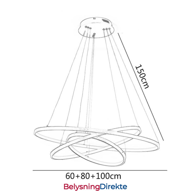 Pendellampe Moderne Lysekronebelysning Taklampe Med 3 Ringer