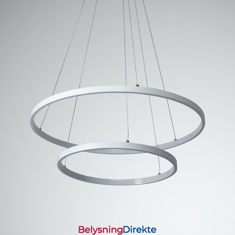 Moderne Enkel Pendellampe I Aluminium Med Dobbel Ring