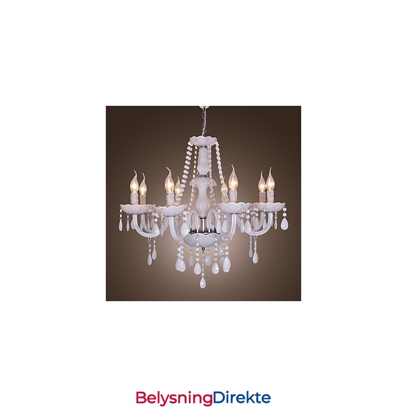 Rustikk Lodge Krystall Galvanisert Krystalllysekrone