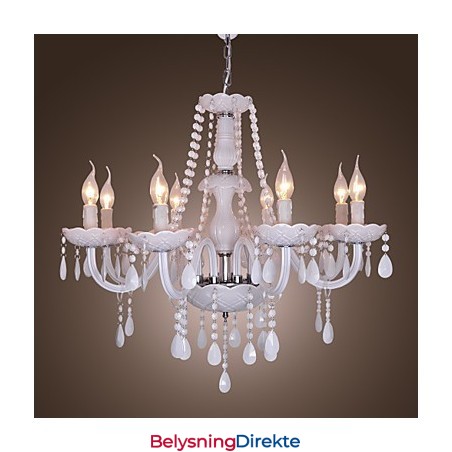 Rustikk Lodge Krystall Galvanisert Krystalllysekrone