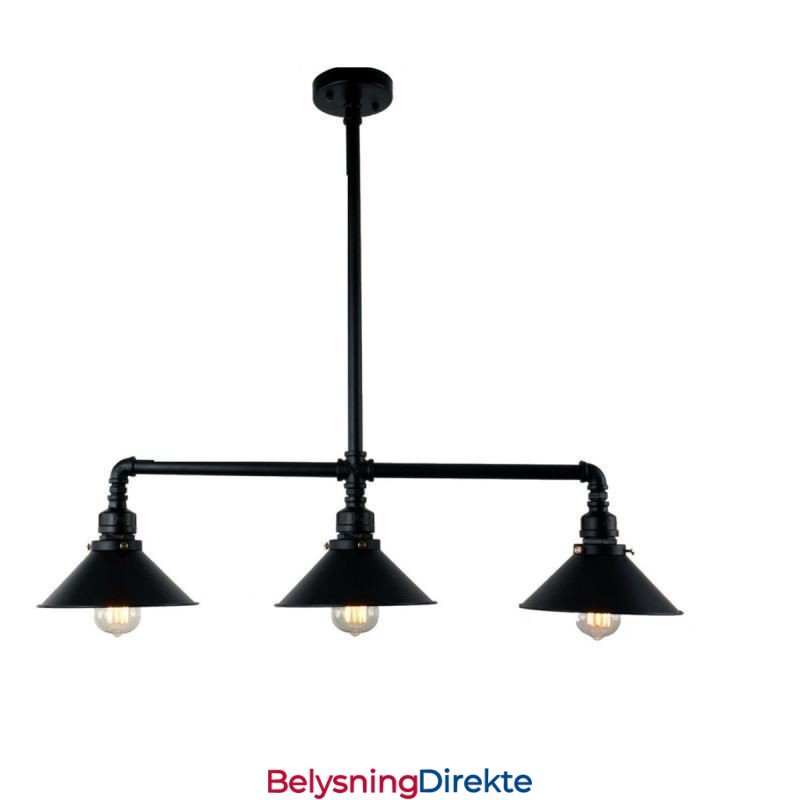 3-Lys Retro Industriell Vintage Vannrør Anhengslampe Lysekrone Landlig Rustikk Stil