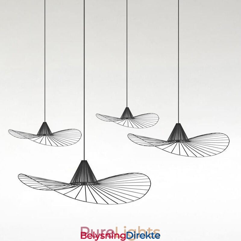 Jernpendellampe Enkel Stråhattlampe 1 Lys