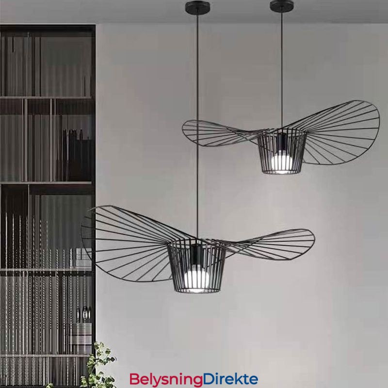 Jern Pendellampe Stråhattlampe 1 Lys