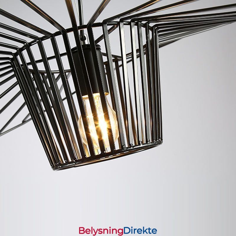 Jern Pendellampe Stråhattlampe 1 Lys