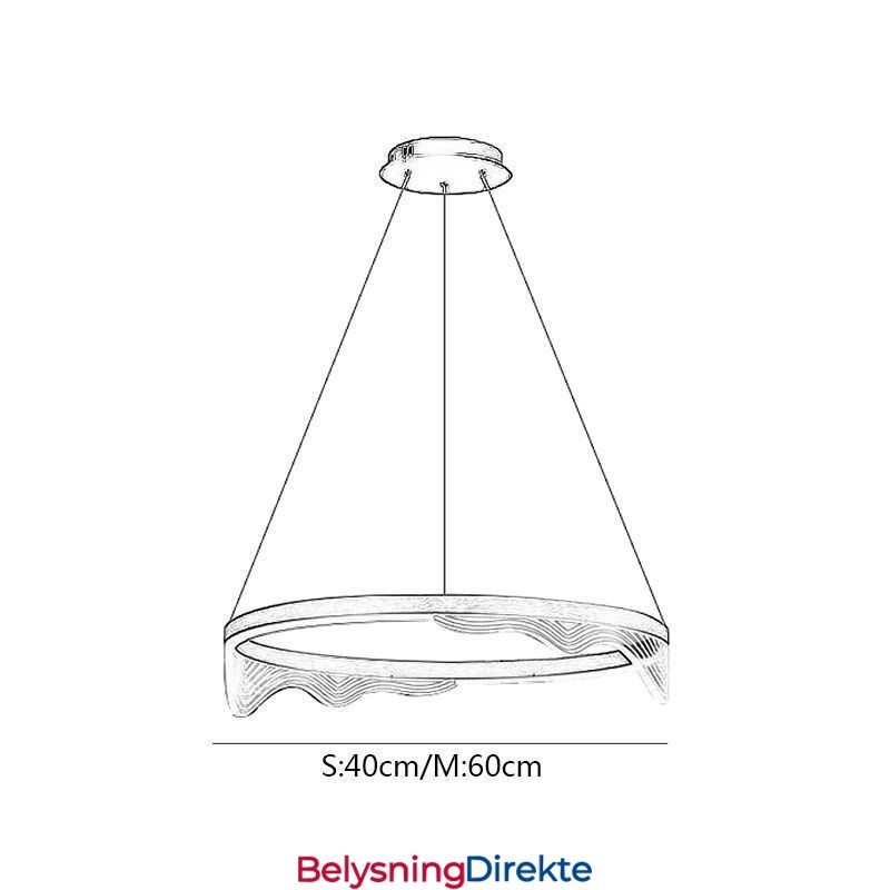 Nordisk Aluminiums Pendellampe Golden Wave Ripple Hengelampe