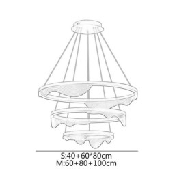 Pendellampe Golden Wave Ripple Hengelampe 3 Lys