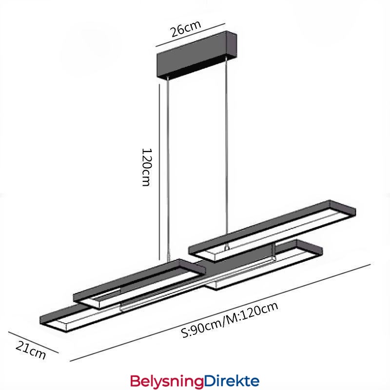 Moderne Anhengslampe Horisontal Taklampe
