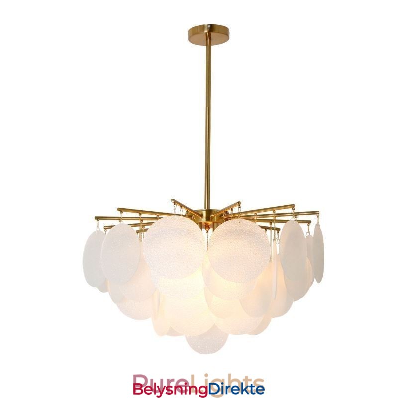 Moderne Hengende Lampe Med 6 Lys Og Glassform