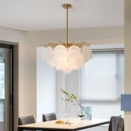 Moderne Hengende Lampe Med 6 Lys Og Glassform