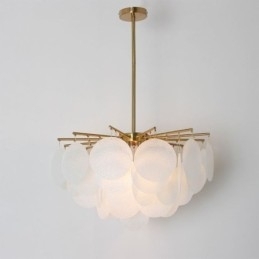 Moderne Hengende Lampe Med 6 Lys Og Glassform