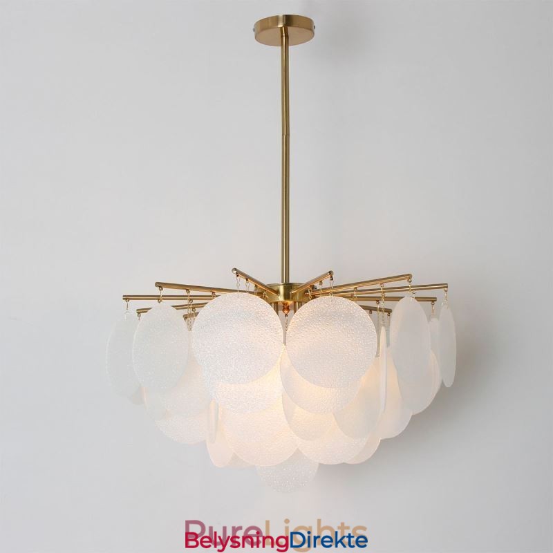 Moderne Hengende Lampe Med 6 Lys Og Glassform