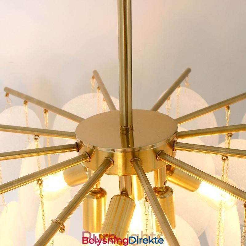 Moderne Hengende Lampe Med 6 Lys Og Glassform