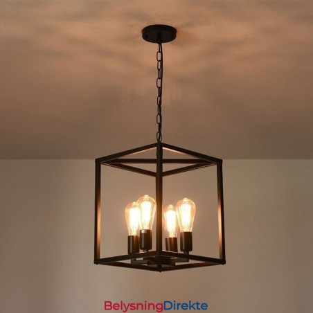 Moderne Enkel Pendellampe I Jernbur