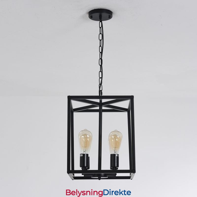 Moderne Enkel Pendellampe I Jernbur