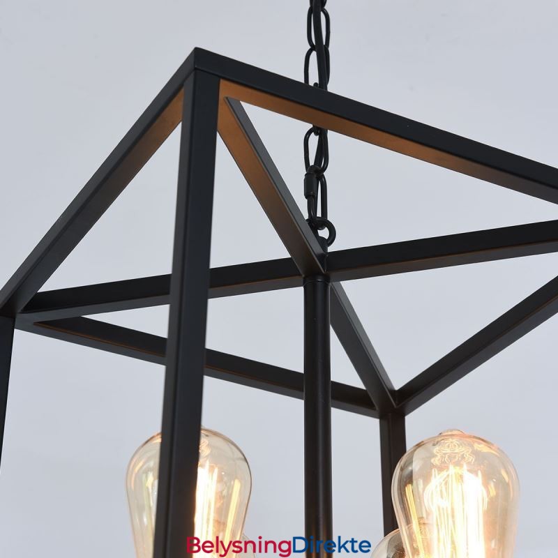 Moderne Enkel Pendellampe I Jernbur