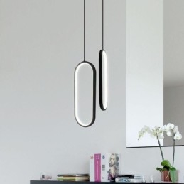 Oval Pendellampe I Akryl, Dekorativ Lampe