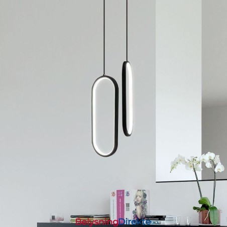 Oval Pendellampe I Akryl, Dekorativ Lampe