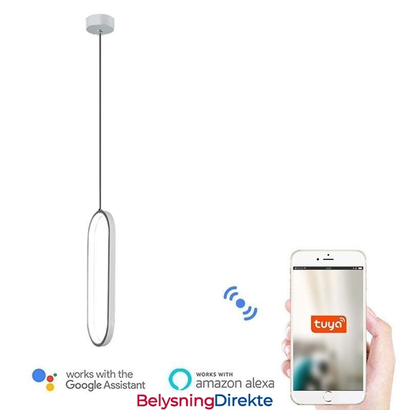 Oval Pendellampe I Akryl, Dekorativ Lampe