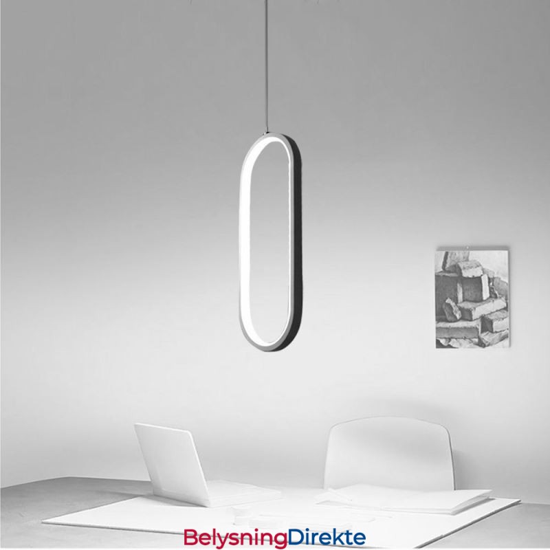 Oval Pendellampe I Akryl, Dekorativ Lampe