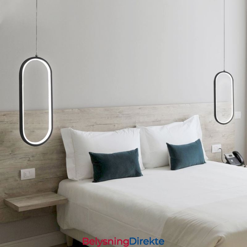 Oval Pendellampe I Akryl, Dekorativ Lampe