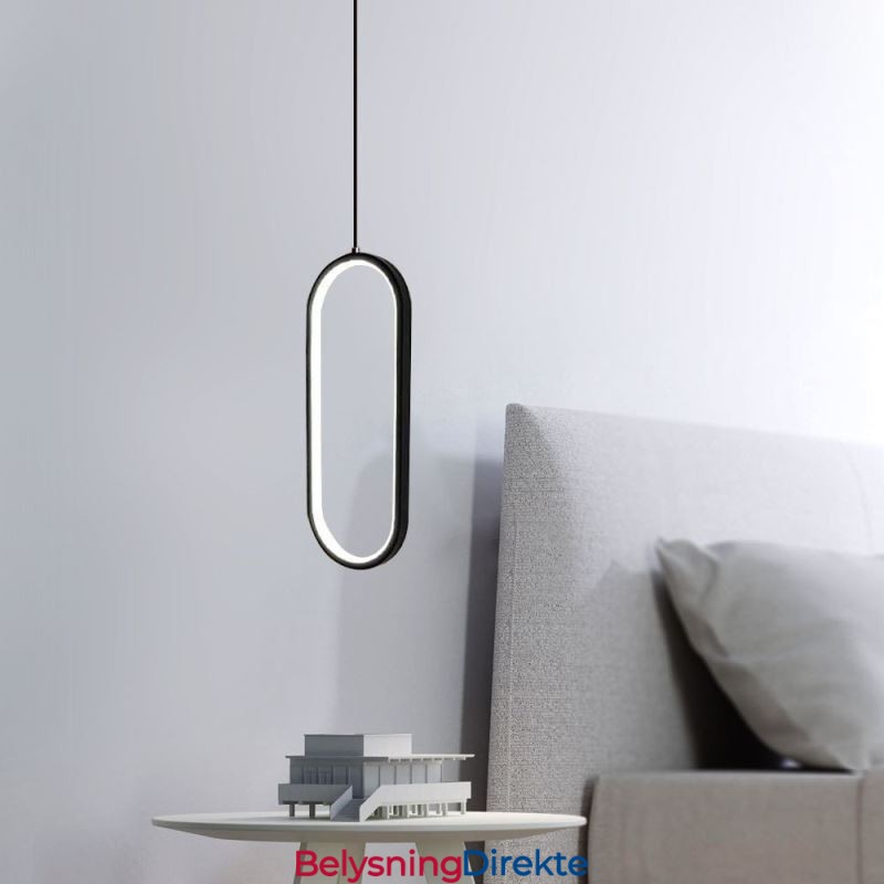 Oval Pendellampe I Akryl, Dekorativ Lampe