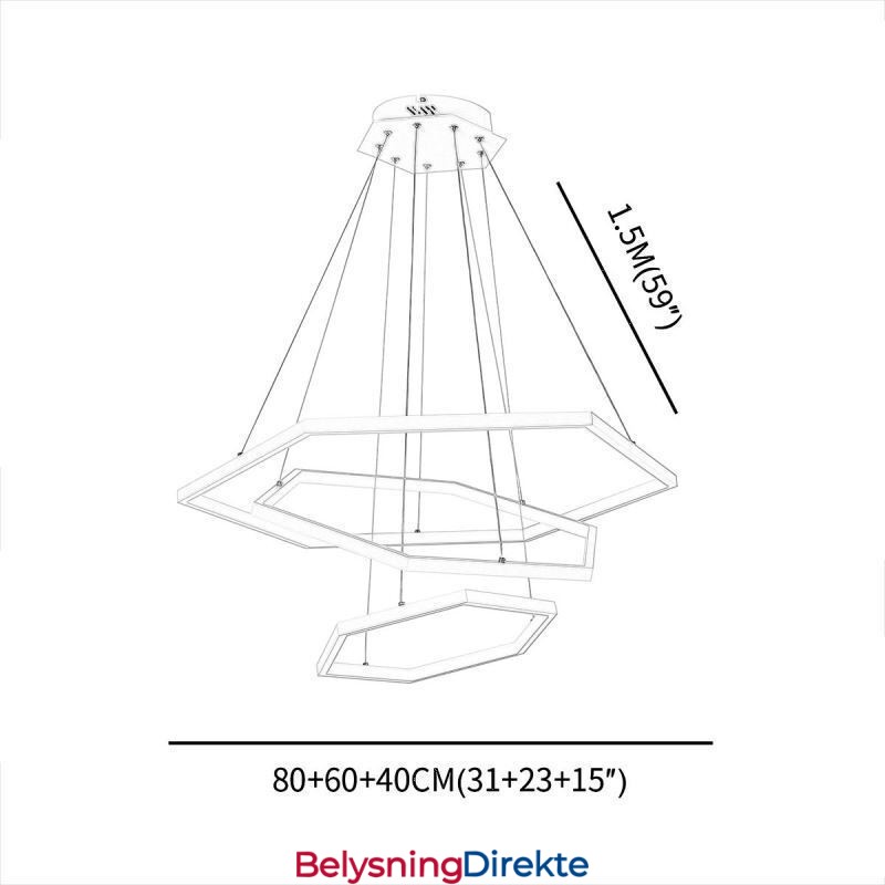 Moderne Sekskantet Hengelampe