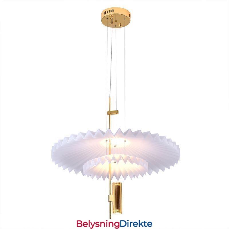 Moderne Plissert Pendellampe I Akryl, Dekorativ Belysning