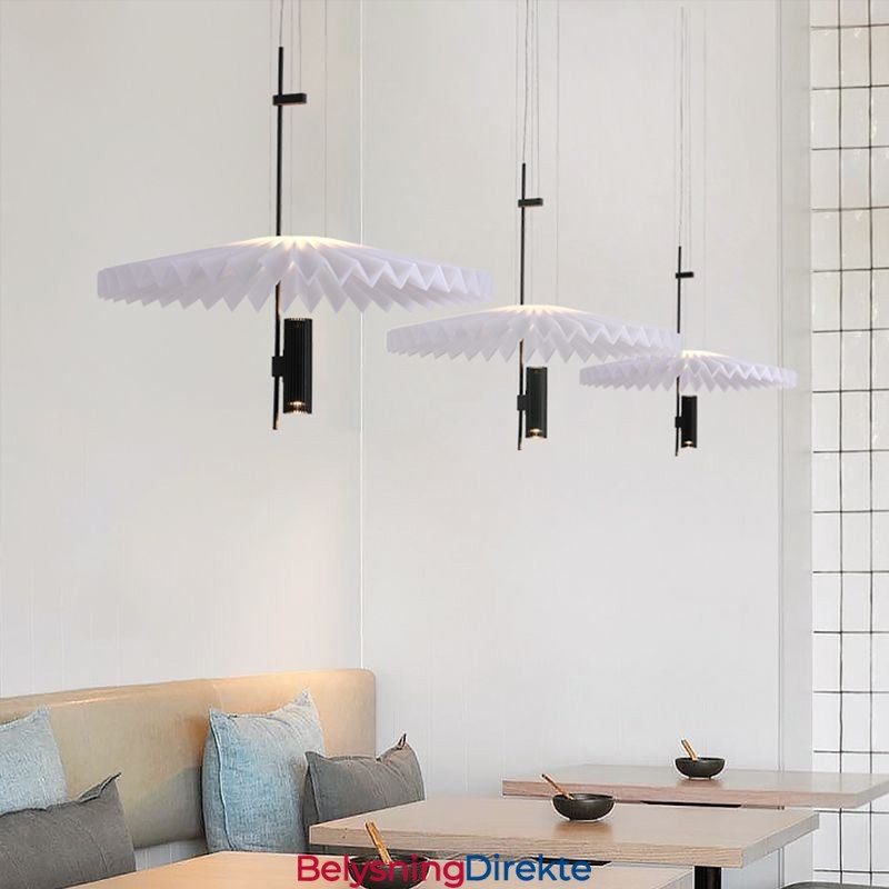Moderne Plissert Pendellampe I Akryl, Dekorativ Belysning