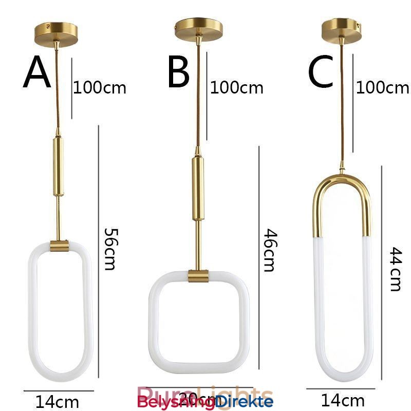 Moderne Enkel Pendellampe I Messing