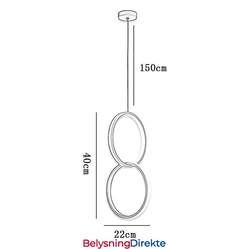 Mimimalist Dobbel Ringformet Pendellampe