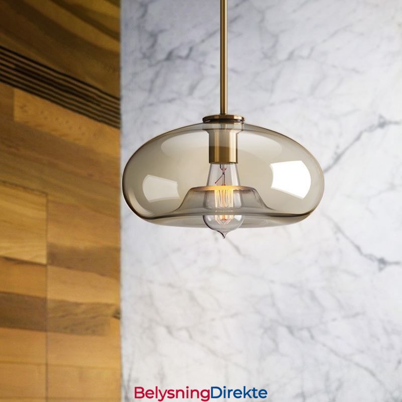 Minimalistisk Dekorativ Glasslampe I Konjakkfarget Glass